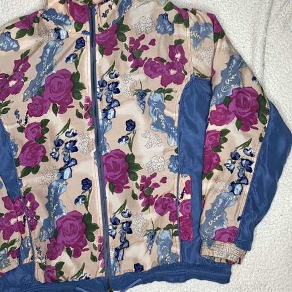 Vintage Hunt Club Silk Floral Track Jacket: Size Large - Picture 6 of 9